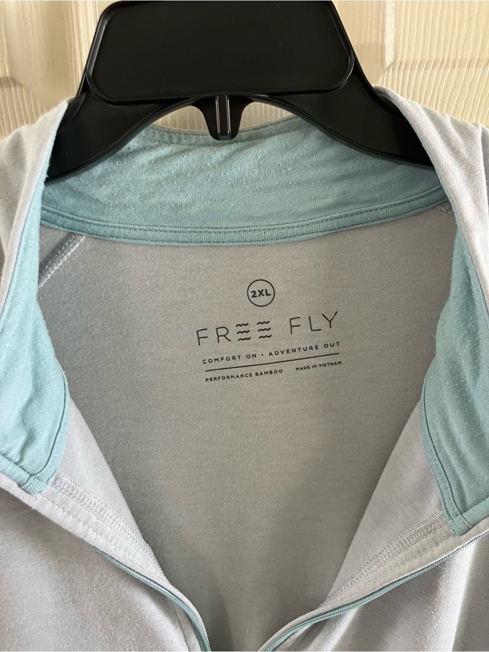 Free Fly Apparel Light Gray & Mint Green 2XL Hoodie